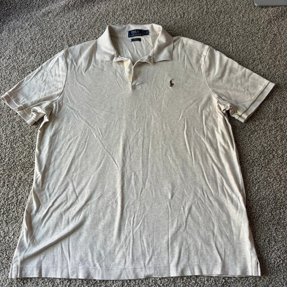 Polo Ralph Lauren Men's Classic Fit Polo T-Shirt Tuscan Beige Heather Size L